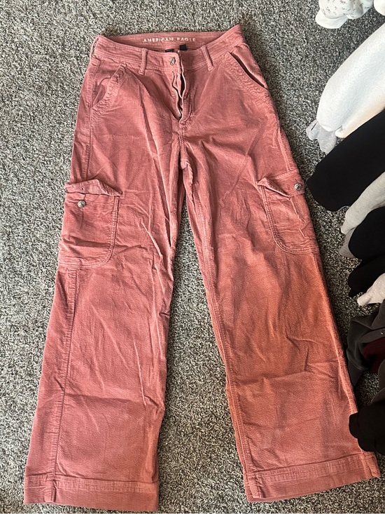 American Eagle Outfitters Pants - American Eagle Outfitters Corduroy Cargo Pants - Rose Pink